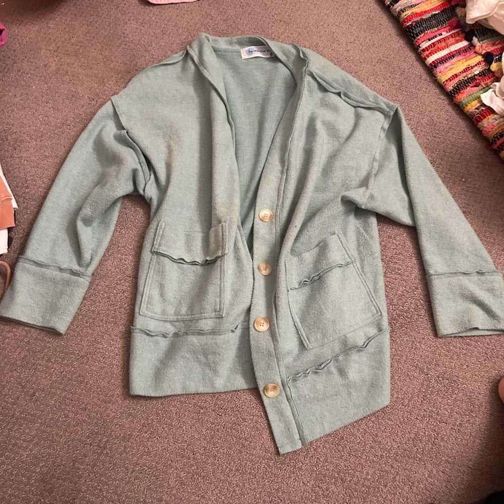 Boutique “big waterblue sky” Brand Women's Light Blue Cardigan